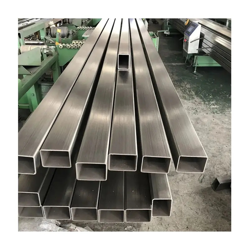 High Quality Decorative Aisi 201 304 316 430 Rectangular Square SS Hairline Hollow Section Stainless Steel Square Pipe/tube